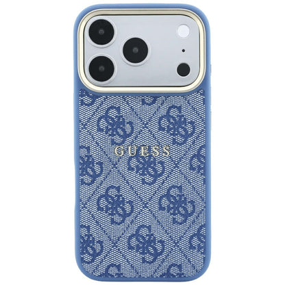 Capa MagSafe para Apple iPhone 18 Pro Max / 17 Pro Max, Guess, 4G Embossed Classic, Azul