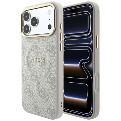 Capa MagSafe para Apple iPhone 18 Pro Max / 17 Pro Max, Guess, 4G Embossed Classic, Rosa
