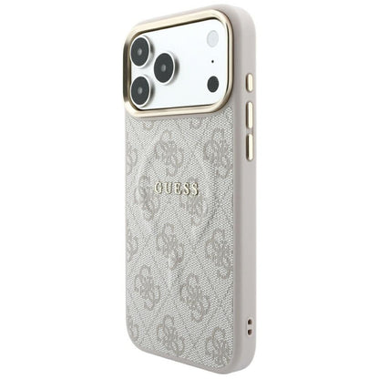 Capa MagSafe para Apple iPhone 18 Pro Max / 17 Pro Max, Guess, 4G Embossed Classic, Rosa