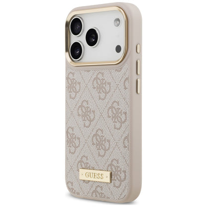Capa MagSafe para Apple iPhone 18 Pro Max / 17 Pro Max, Guess, 4G Logo Plate, Rosa