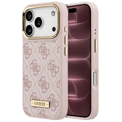 Capa MagSafe para Apple iPhone 18 Pro Max / 17 Pro Max, Guess, 4G Logo Plate, Rosa