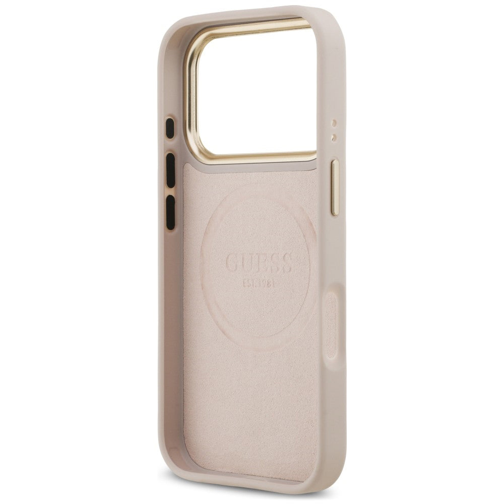 Capa MagSafe para Apple iPhone 18 Pro Max / 17 Pro Max, Guess, 4G Logo Plate, Rosa