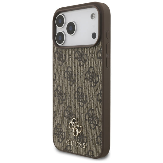 Capa MagSafe para Apple iPhone 18 Pro Max / 17 Pro Max, Guess, 4G Small and Classic, Castanha