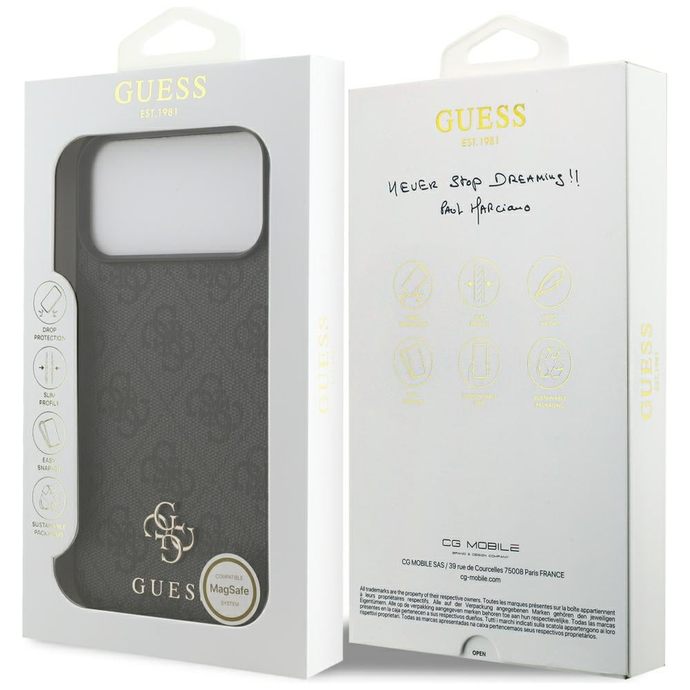 Capa MagSafe para Apple iPhone 18 Pro Max / 17 Pro Max, Guess, 4G Small and Classic, Preta
