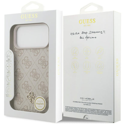 Capa MagSafe para Apple iPhone 18 Pro Max / 17 Pro Max, Guess, 4G Small and Classic, Rosa