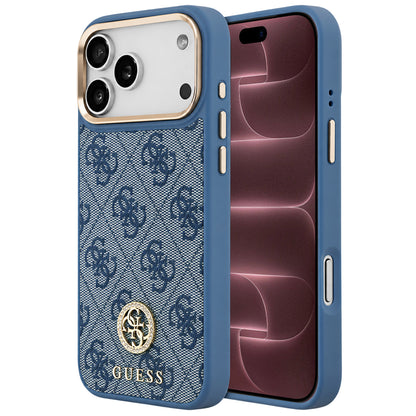 MagSafe Case for Apple iPhone 18 Pro Max / 17 Pro Max, Guess, 4G Strass Logo, Blue