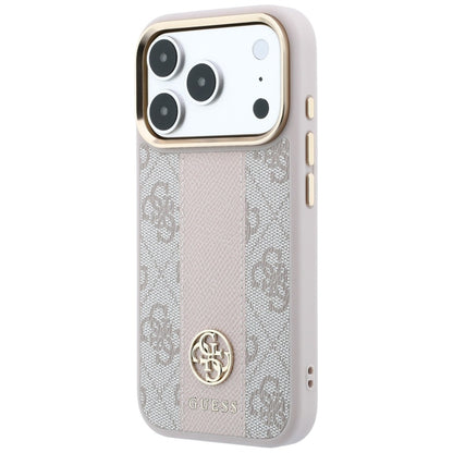 Capa MagSafe para Apple iPhone 18 Pro Max / 17 Pro Max, Guess, 4G Stripe Round Classic Logo, Rosa