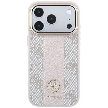 Capa MagSafe para Apple iPhone 18 Pro Max / 17 Pro Max, Guess, 4G Stripe Round Classic Logo, Rosa