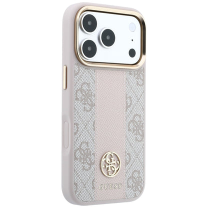 Capa MagSafe para Apple iPhone 18 Pro Max / 17 Pro Max, Guess, 4G Stripe Round Classic Logo, Rosa