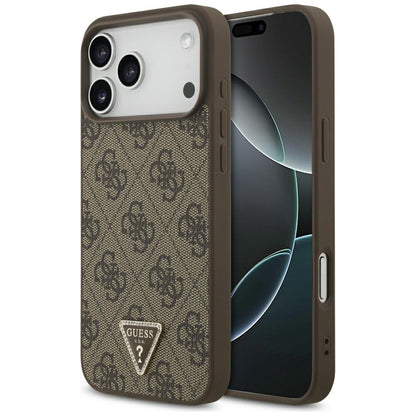 Capa MagSafe para Apple iPhone 18 Pro Max / 17 Pro Max, Guess, 4G Triangle Strass, Castanha