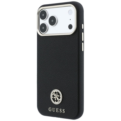 Capa MagSafe para Apple iPhone 18 Pro Max / 17 Pro Max, Guess, Logo Redondo com Strass Granulado, Preta