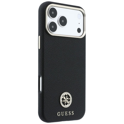 Capa MagSafe para Apple iPhone 18 Pro Max / 17 Pro Max, Guess, Logo Redondo com Strass Granulado, Preta