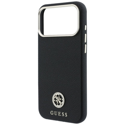 Capa MagSafe para Apple iPhone 18 Pro Max / 17 Pro Max, Guess, Logo Redondo com Strass Granulado, Preta
