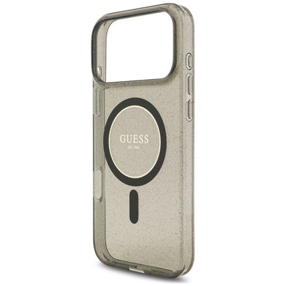 Capa MagSafe para Apple iPhone 18 Pro Max / 17 Pro Max, Guess, IML Glitter with Pearl Strap, Preta