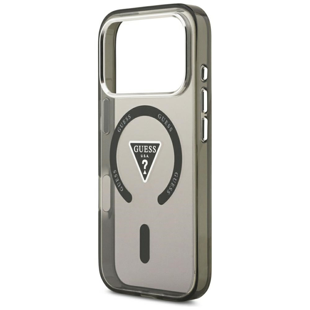 Capa MagSafe para Apple iPhone 18 Pro Max / 17 Pro Max, Guess, IML Gradient Triangle Logo, Preta