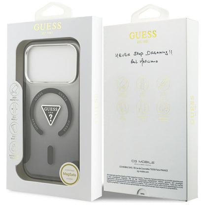 Capa MagSafe para Apple iPhone 18 Pro Max / 17 Pro Max, Guess, IML Gradient Triangle Logo, Preta