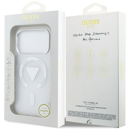 MagSafe Case for Apple iPhone 18 Pro Max / 17 Pro Max, Guess, IML Gradient Triangle Logo, Transparent