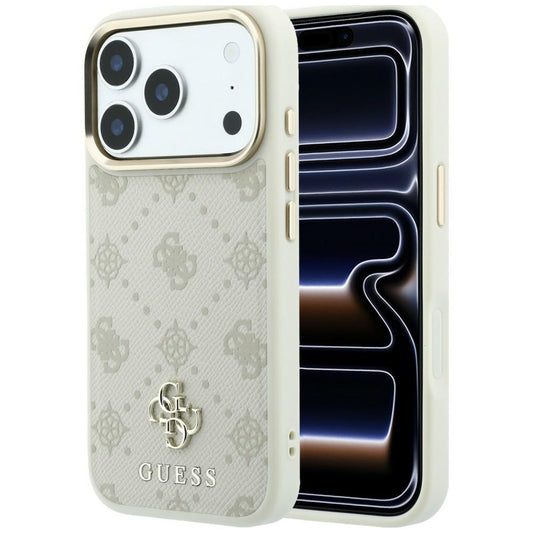 Capa MagSafe para Apple iPhone 18 Pro Max / 17 Pro Max, Guess, Peony 4G Small Logo, Bege