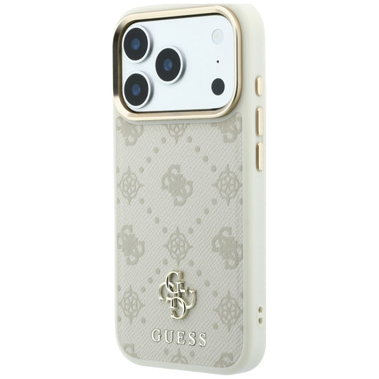 Capa MagSafe para Apple iPhone 18 Pro Max / 17 Pro Max, Guess, Peony 4G Small Logo, Bege