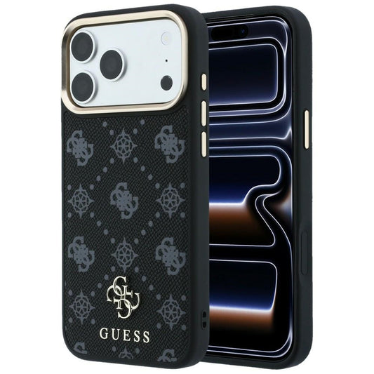 Capa MagSafe para Apple iPhone 18 Pro Max / 17 Pro Max, Guess, Peony 4G Small Logo, Preta