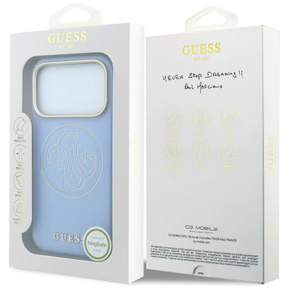 Capa MagSafe para Apple iPhone 18 Pro Max / 17 Pro Max, Guess, Perfurada 4G, Azul