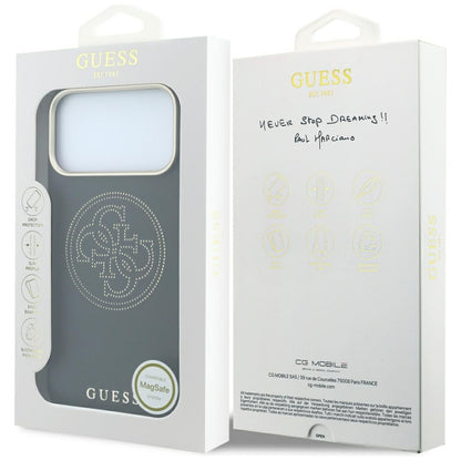 Capa MagSafe para Apple iPhone 18 Pro Max / 17 Pro Max, Guess, Perfurada 4G, Preta