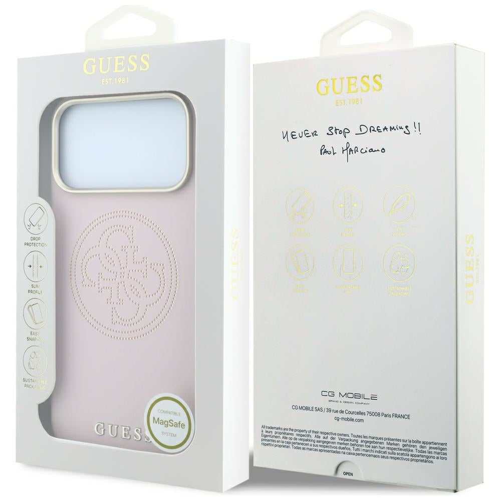 Capa MagSafe para Apple iPhone 18 Pro Max / 17 Pro Max, Guess, Perfurada 4G, Rosa