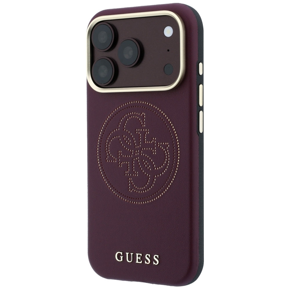 Capa MagSafe para Apple iPhone 18 Pro Max / 17 Pro Max, Guess, Perfurada 4G, Vinho