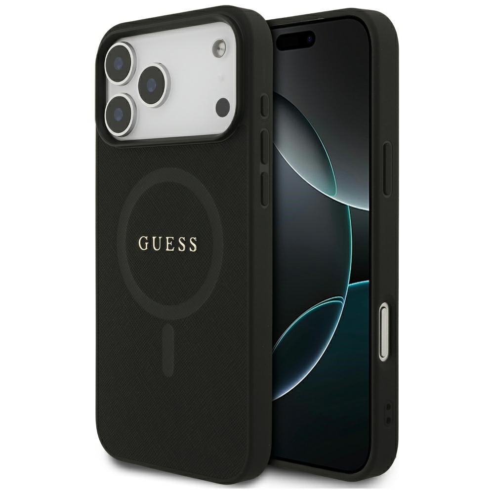 Capa MagSafe para Apple iPhone 18 Pro Max / 17 Pro Max, Guess, Saffiano, Preta