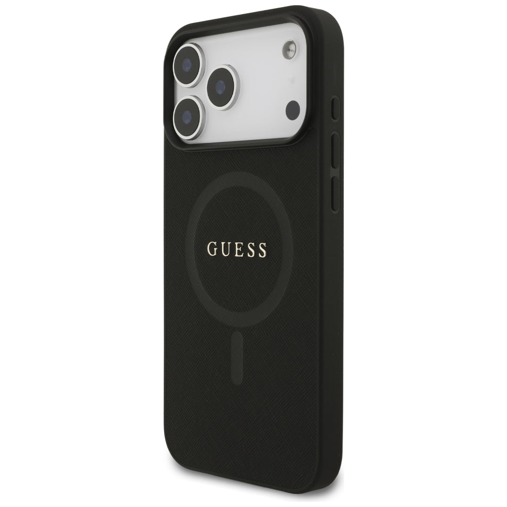 Capa MagSafe para Apple iPhone 18 Pro Max / 17 Pro Max, Guess, Saffiano, Preta