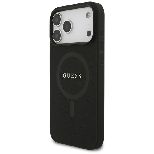 Capa MagSafe para Apple iPhone 18 Pro Max / 17 Pro Max, Guess, Saffiano, Preta