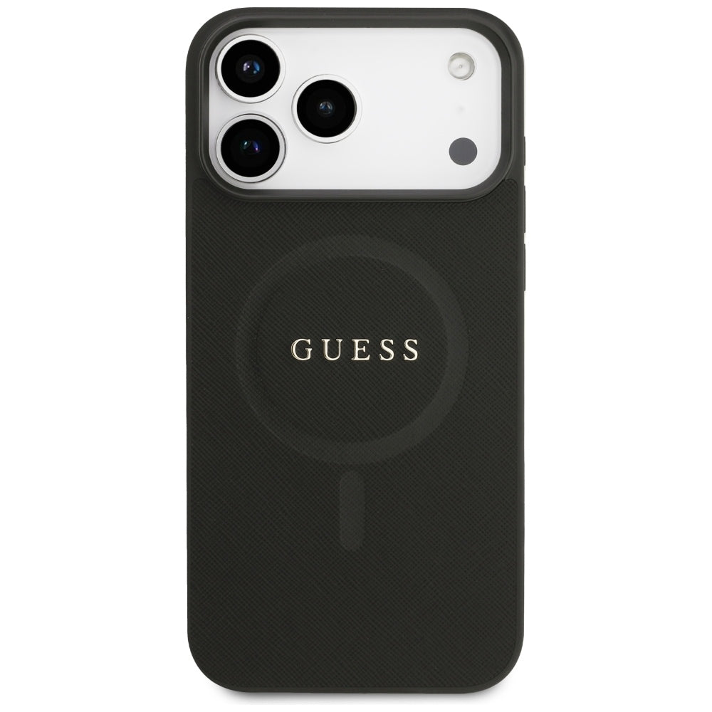 Capa MagSafe para Apple iPhone 18 Pro Max / 17 Pro Max, Guess, Saffiano, Preta