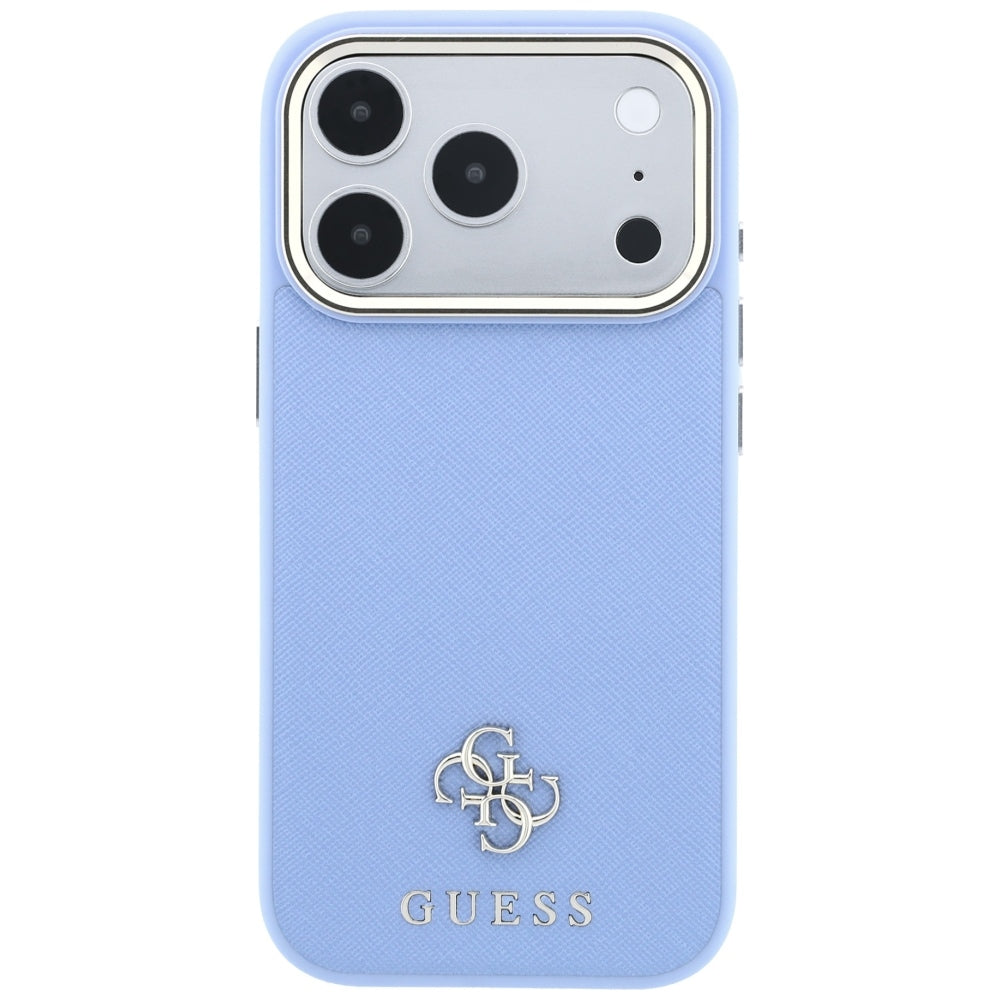 Capa MagSafe para Apple iPhone 18 Pro Max / 17 Pro Max, Guess, Saffiano Small 4G Classic, Azul