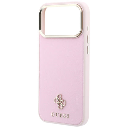 Capa MagSafe para Apple iPhone 18 Pro Max / 17 Pro Max, Guess, Saffiano Small 4G Classic, Rosa