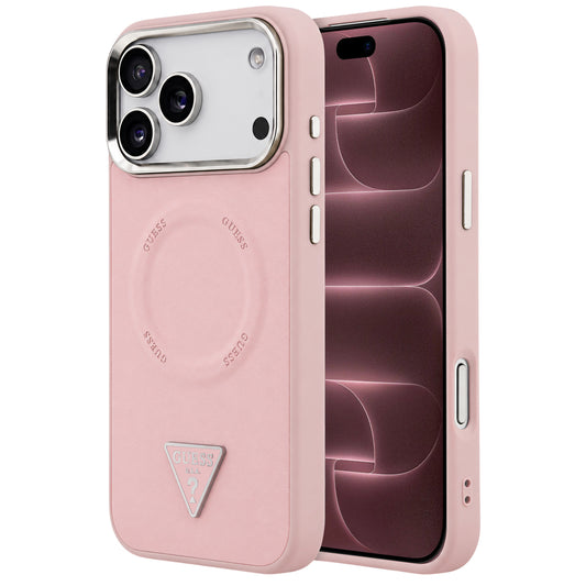 Capa MagSafe para Apple iPhone 18 Pro Max / 17 Pro Max, Guess, Triangle Logo, Rosa