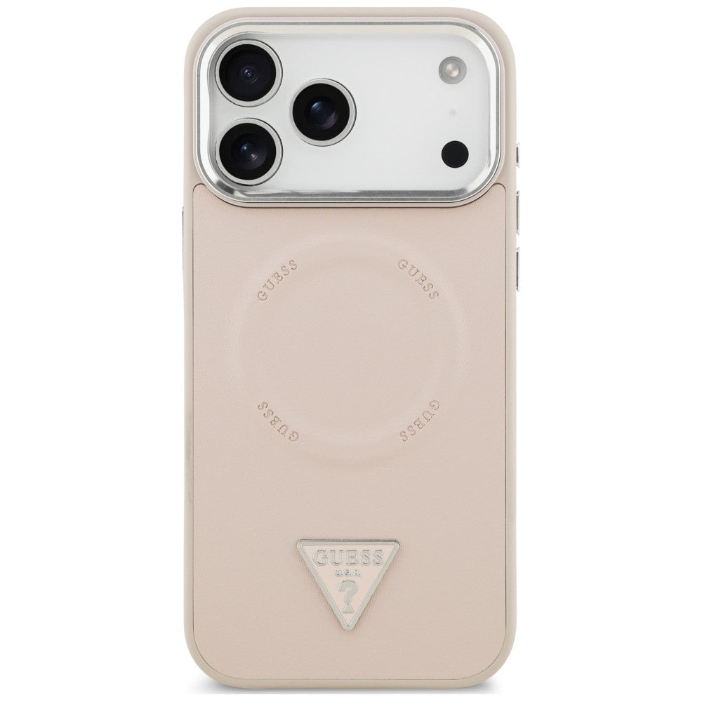 Capa MagSafe para Apple iPhone 18 Pro Max / 17 Pro Max, Guess, Triangle Logo, Rosa