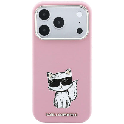 Capa MagSafe para Apple iPhone 18 Pro Max / 17 Pro Max, Karl Lagerfeld, Choupette Sketch, Rosa