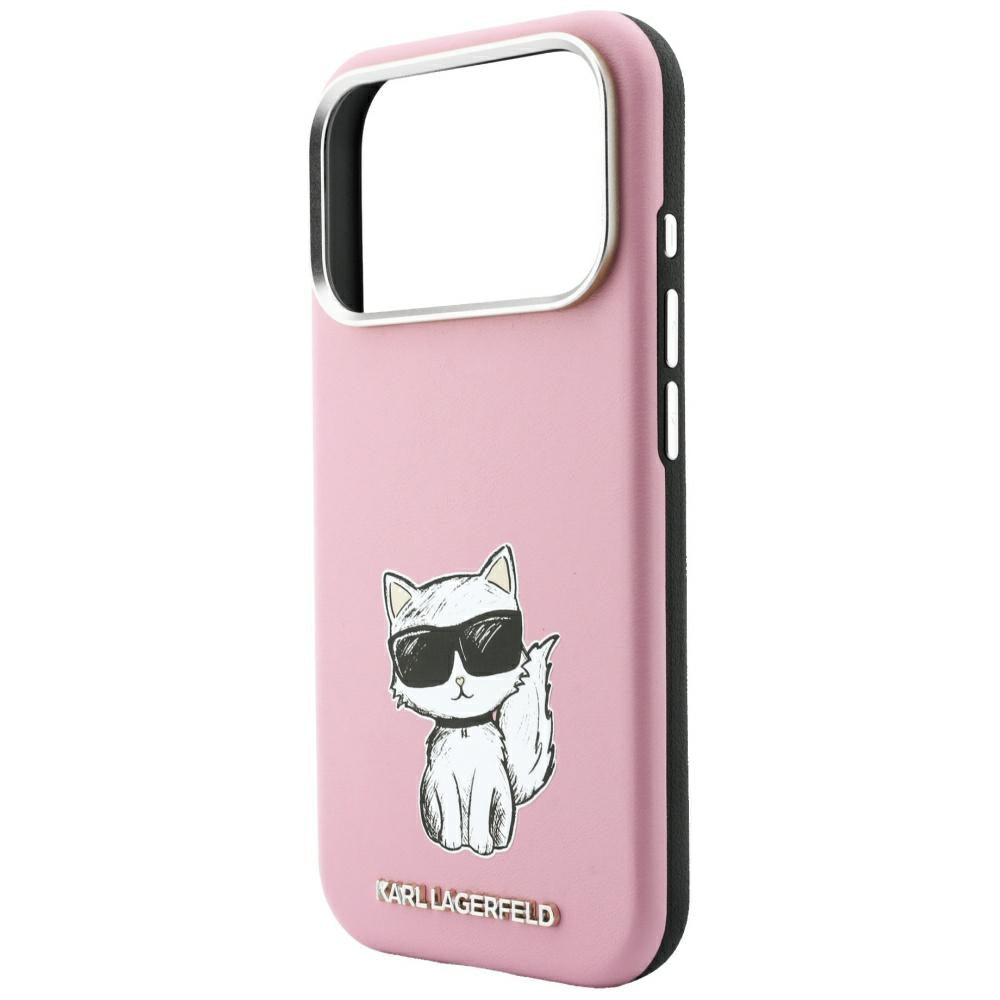 Capa MagSafe para Apple iPhone 18 Pro Max / 17 Pro Max, Karl Lagerfeld, Choupette Sketch, Rosa