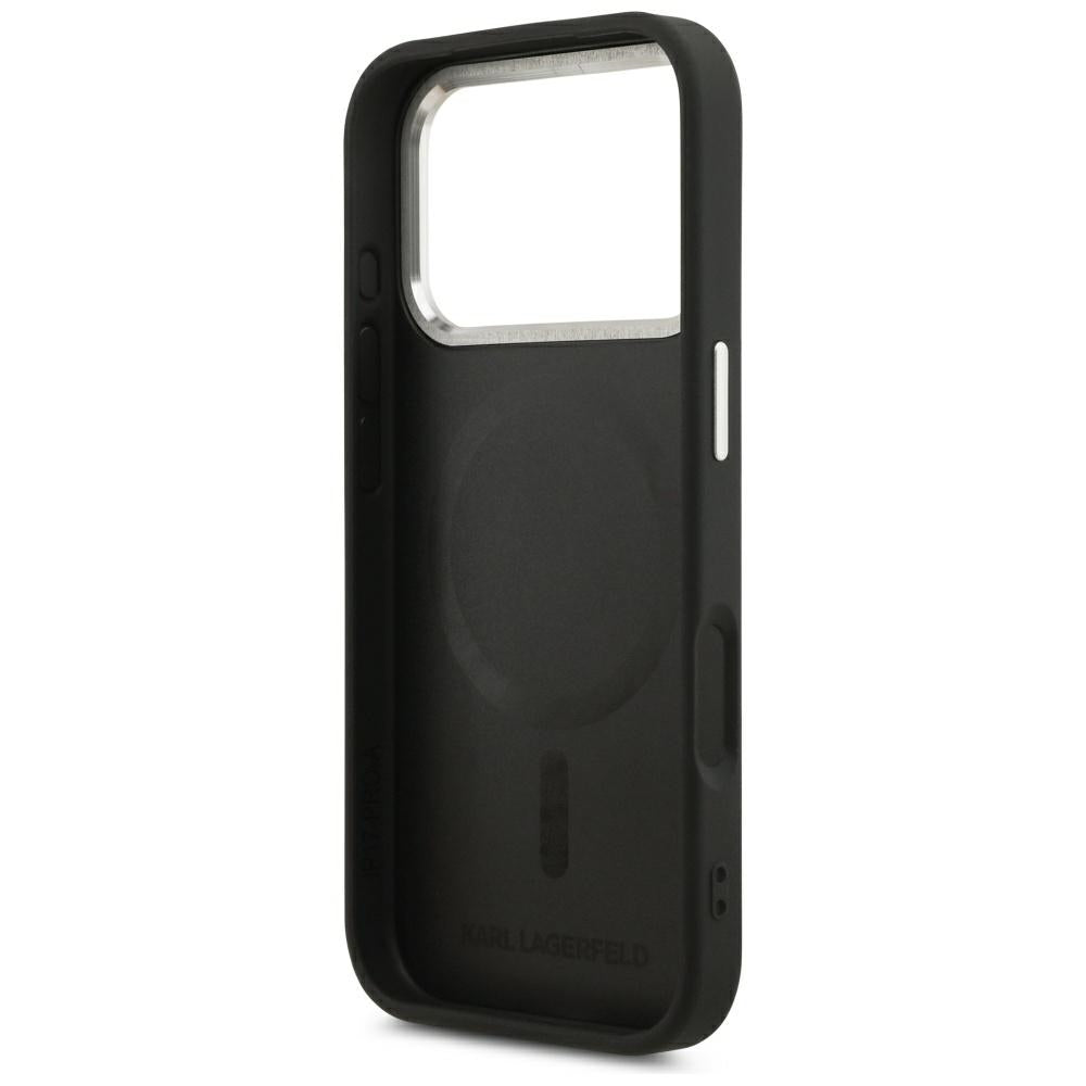 Capa MagSafe para Apple iPhone 18 Pro Max / 17 Pro Max, Karl Lagerfeld, EMB. Anel Karl RSG Logo, Preto