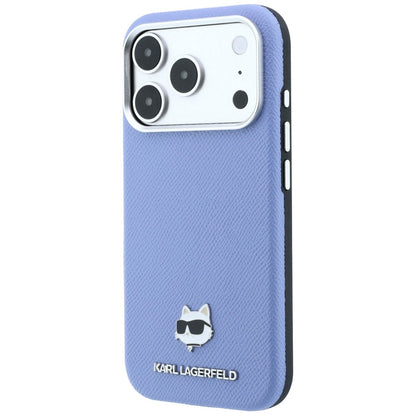 Capa MagSafe para Apple iPhone 18 Pro Max / 17 Pro Max, Karl Lagerfeld, Grained Choupette Head, Bleu