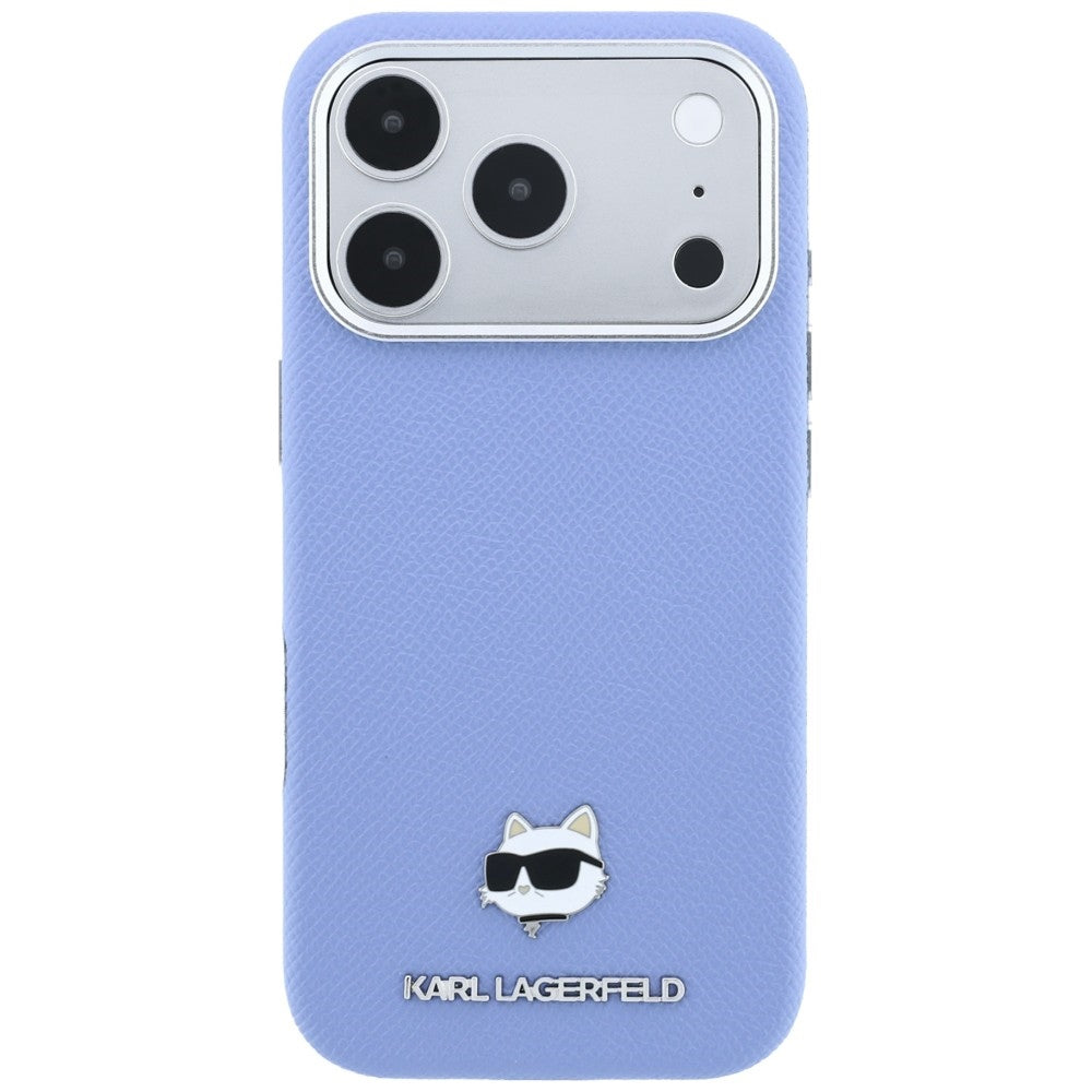 Capa MagSafe para Apple iPhone 18 Pro Max / 17 Pro Max, Karl Lagerfeld, Grained Choupette Head, Bleu