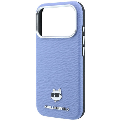 Capa MagSafe para Apple iPhone 18 Pro Max / 17 Pro Max, Karl Lagerfeld, Grained Choupette Head, Bleu