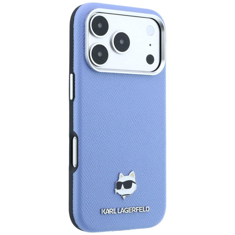 Capa MagSafe para Apple iPhone 18 Pro Max / 17 Pro Max, Karl Lagerfeld, Grained Choupette Head, Bleu