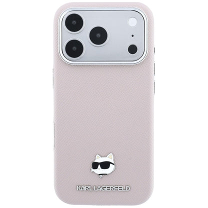 Capa MagSafe para Apple iPhone 18 Pro Max / 17 Pro Max, Karl Lagerfeld, Grained Choupette Head, Rosa
