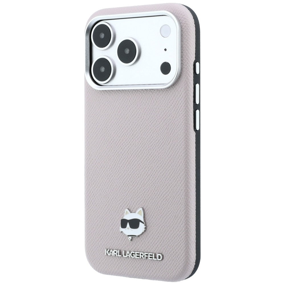 Capa MagSafe para Apple iPhone 18 Pro Max / 17 Pro Max, Karl Lagerfeld, Grained Choupette Head, Rosa