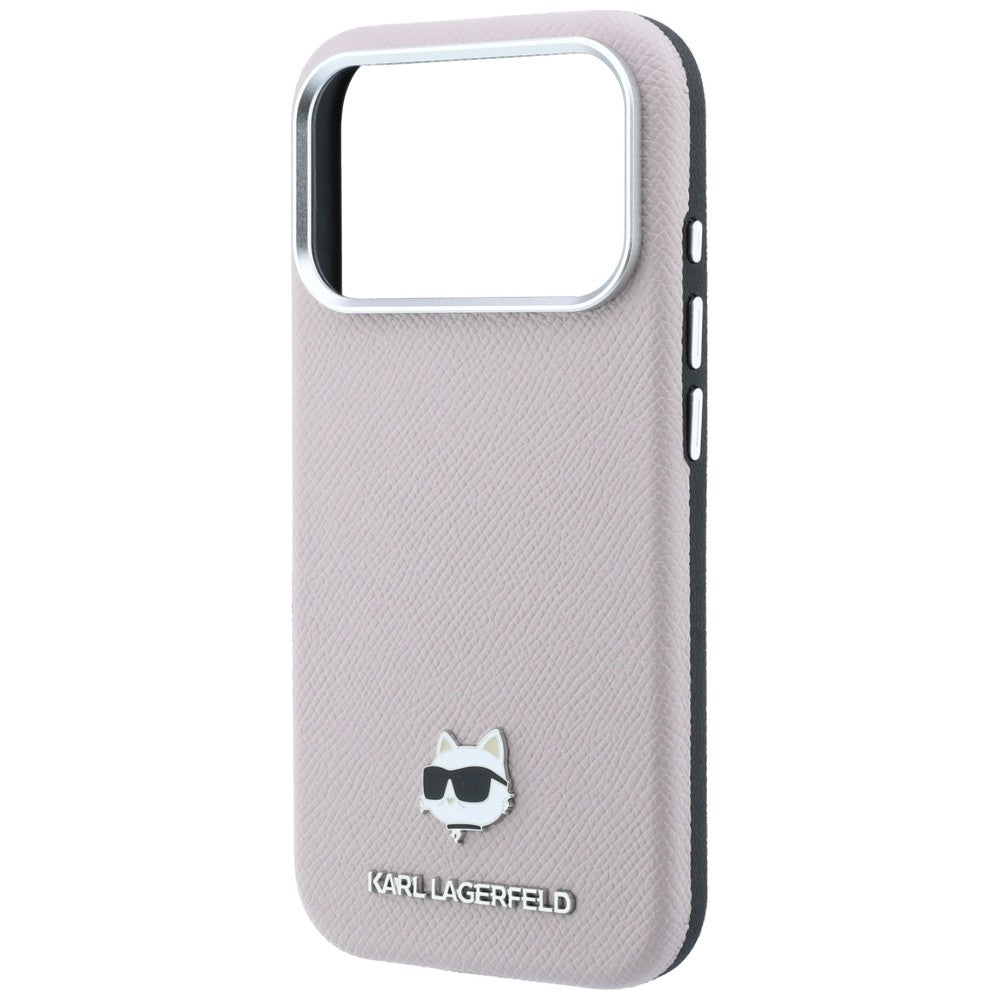 Capa MagSafe para Apple iPhone 18 Pro Max / 17 Pro Max, Karl Lagerfeld, Grained Choupette Head, Rosa