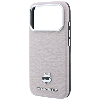 Capa MagSafe para Apple iPhone 18 Pro Max / 17 Pro Max, Karl Lagerfeld, Grained Choupette Head, Rosa