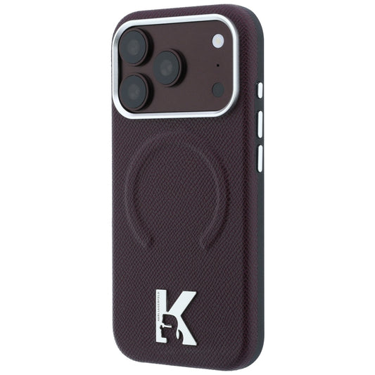 Capa MagSafe para Apple iPhone 18 Pro Max / 17 Pro Max, Karl Lagerfeld, Anel Gravado Granulado, Vinho