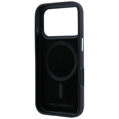 Capa MagSafe para Apple iPhone 18 Pro Max / 17 Pro Max, Karl Lagerfeld, Grained KC Heads, Vinho