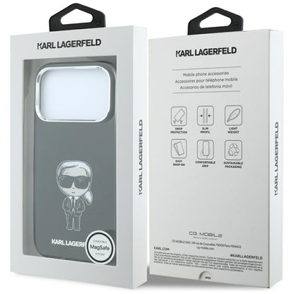 Capa MagSafe para Apple iPhone 18 Pro Max / 17 Pro Max, Karl Lagerfeld, HC IML Ikonik Sketch Print, Preta
